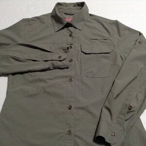 33,000ft Shirt Womens Small Green Lightweight Outdoor Fishing Hiking Long Sleeve